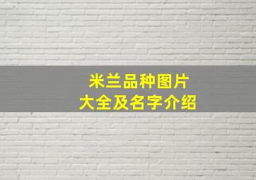 米兰品种图片大全及名字介绍