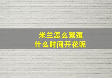 米兰怎么繁殖什么时间开花呢