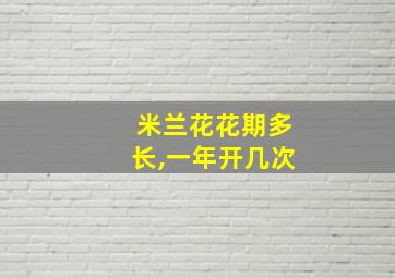 米兰花花期多长,一年开几次