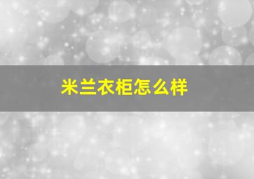 米兰衣柜怎么样