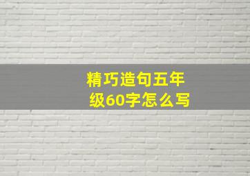 精巧造句五年级60字怎么写