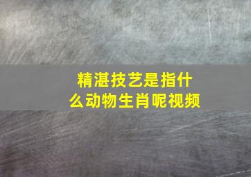 精湛技艺是指什么动物生肖呢视频