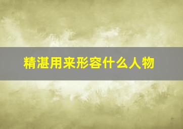 精湛用来形容什么人物