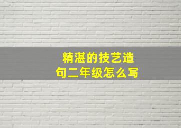 精湛的技艺造句二年级怎么写