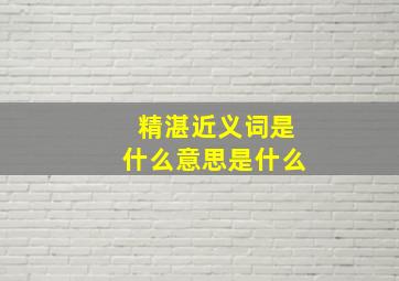 精湛近义词是什么意思是什么