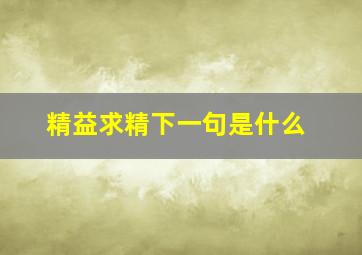 精益求精下一句是什么