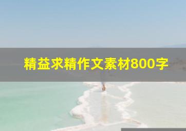 精益求精作文素材800字