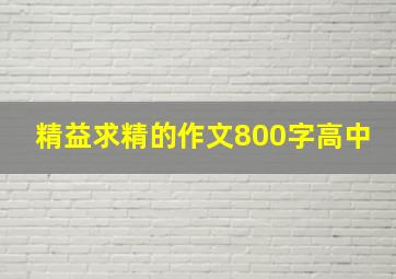 精益求精的作文800字高中