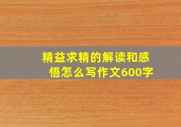 精益求精的解读和感悟怎么写作文600字