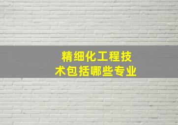 精细化工程技术包括哪些专业