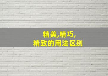 精美,精巧,精致的用法区别