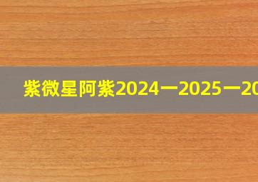 紫微星阿紫2024一2025一2026