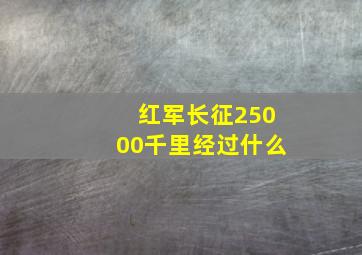 红军长征25000千里经过什么