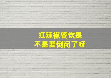 红辣椒餐饮是不是要倒闭了呀