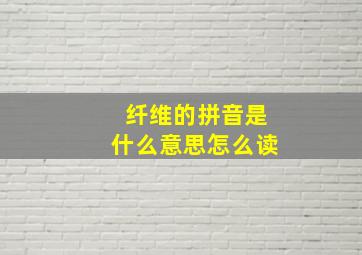 纤维的拼音是什么意思怎么读