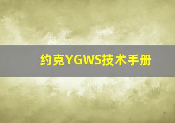 约克YGWS技术手册