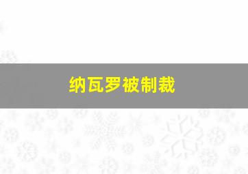 纳瓦罗被制裁