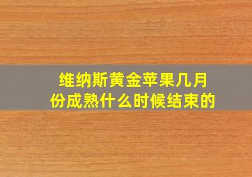 维纳斯黄金苹果几月份成熟什么时候结束的