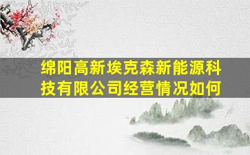 绵阳高新埃克森新能源科技有限公司经营情况如何