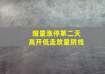 缩量涨停第二天高开低走放量阴线