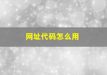 网址代码怎么用