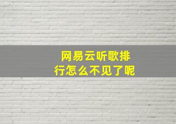 网易云听歌排行怎么不见了呢