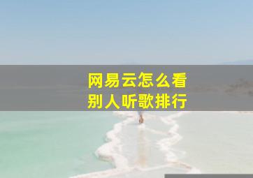 网易云怎么看别人听歌排行