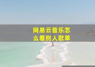 网易云音乐怎么看别人歌单