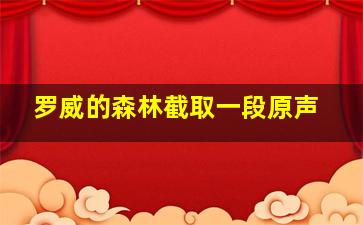 罗威的森林截取一段原声