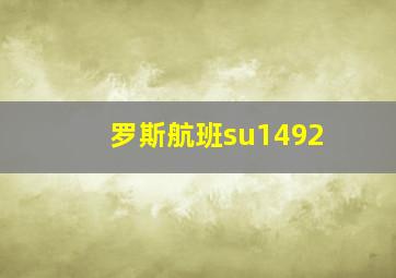 罗斯航班su1492