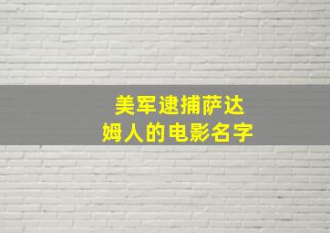 美军逮捕萨达姆人的电影名字