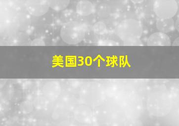 美国30个球队