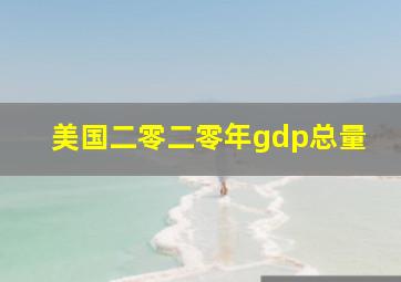 美国二零二零年gdp总量