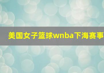 美国女子篮球wnba下海赛事