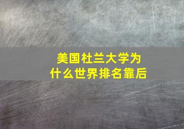 美国杜兰大学为什么世界排名靠后