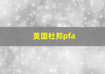 美国杜邦pfa