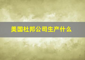 美国杜邦公司生产什么