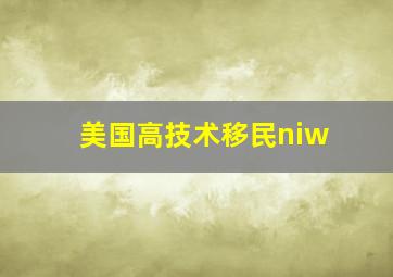 美国高技术移民niw