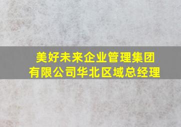 美好未来企业管理集团有限公司华北区域总经理