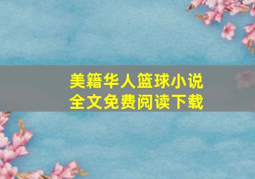 美籍华人篮球小说全文免费阅读下载