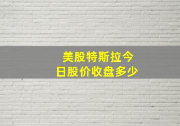 美股特斯拉今日股价收盘多少