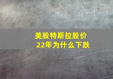 美股特斯拉股价22年为什么下跌