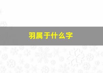 羽属于什么字