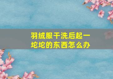 羽绒服干洗后起一坨坨的东西怎么办