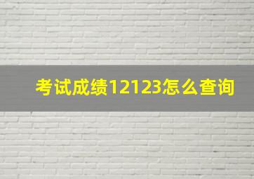 考试成绩12123怎么查询