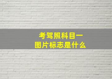 考驾照科目一图片标志是什么