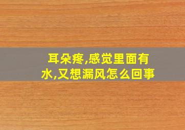 耳朵疼,感觉里面有水,又想漏风怎么回事