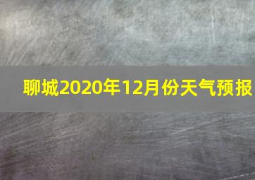 聊城2020年12月份天气预报