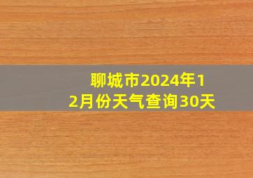 聊城市2024年12月份天气查询30天