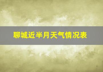 聊城近半月天气情况表